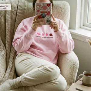 Matching my mood to my books Sweatshirt, Book lover gift, Bookish, Bookish gifts, Gifts for readers, Booktok, Book merch image 6
