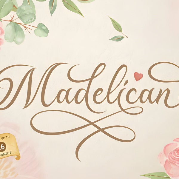 Madelican - Calligraphy Font, Handwritten font, Procreate Font, Cursive Font, Signature Font, Romantic Font, Wedding Font, Elegant Font