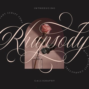 Rhapsody - Calligraphy Font, Handwritten font, Procreate Font, Cursive Font, Signature Font, Romantic Font, Wedding Font, Elegant Font