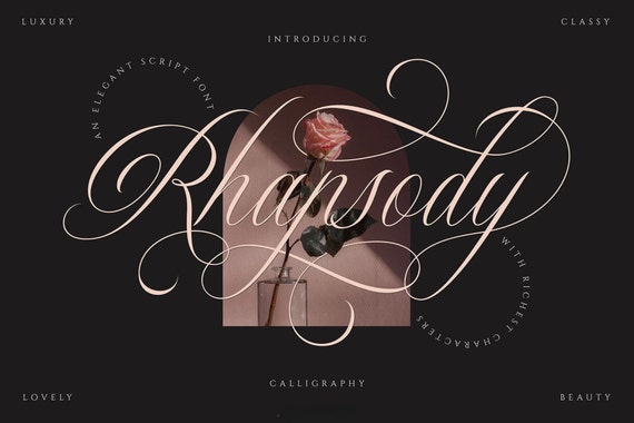 Rhapsody Calligraphy, Wedding Font, Handwritten font, Handwriting Font, Calligraphy Font