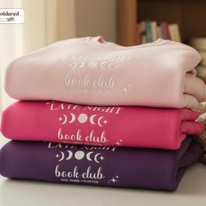 Late night book club sweatshirt, Book lover gift, Bookish, Bookish gifts, Gifts for readers, Booktok, Book merch image 6