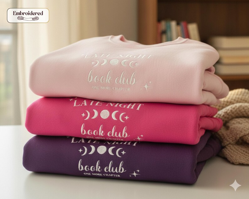 Late night book club sweatshirt, Book lover gift, Bookish, Bookish gifts, Gifts for readers, Booktok, Book merch image 6