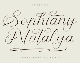 Sophiany Natalya - Calligraphy Font, Handwritten font, Procreate, Cursive Font, Signature Font, Romantic Font, Wedding Font, Elegant Font