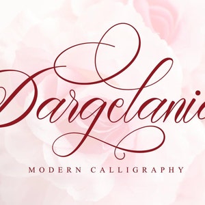 Dargelania - Calligraphy Font, Handwritten font, Procreate Font, Cursive Font, Signature Font, Romantic Font, Wedding Font, Elegant Font
