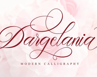 Dargelania - Calligraphy Font, Handwritten font, Procreate Font, Cursive Font, Signature Font, Romantic Font, Wedding Font, Elegant Font