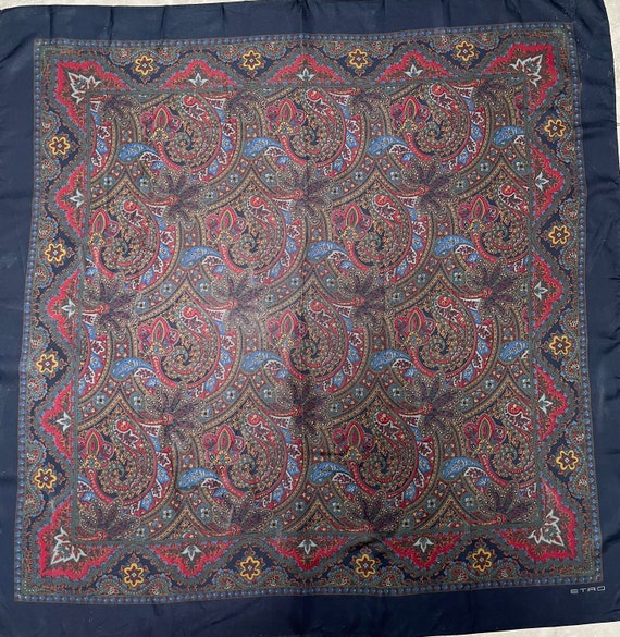 ETRO Vintage Silk Twill Paisley Print Scarf - image 1