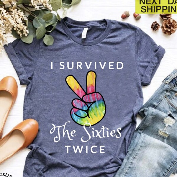 I survived The 60s Twice Shirt, Funny 70th Birthday Shirt, Birthday Party Shirt, Gift for Grandma, 70th Bday Shirt, 70th Birthday Gift,