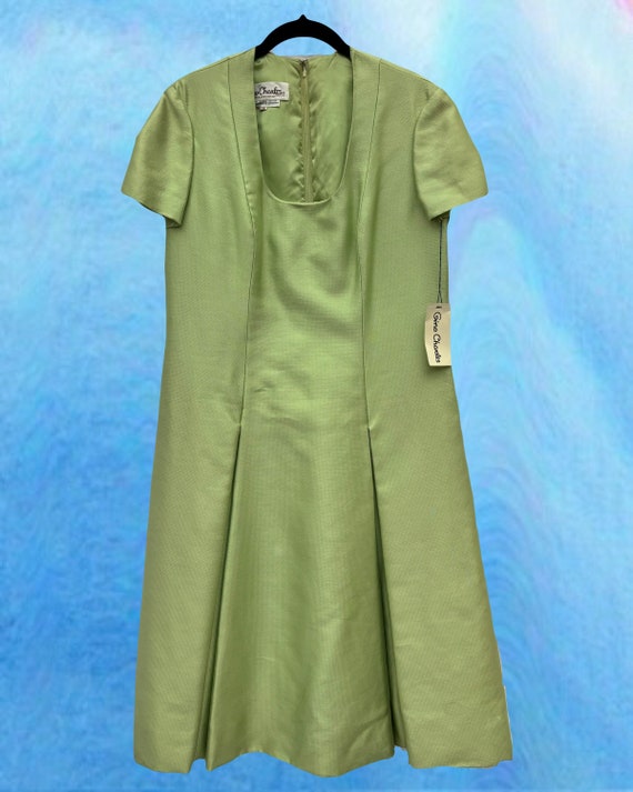 Vintage '60s Gino Charles green cocktail dress / d