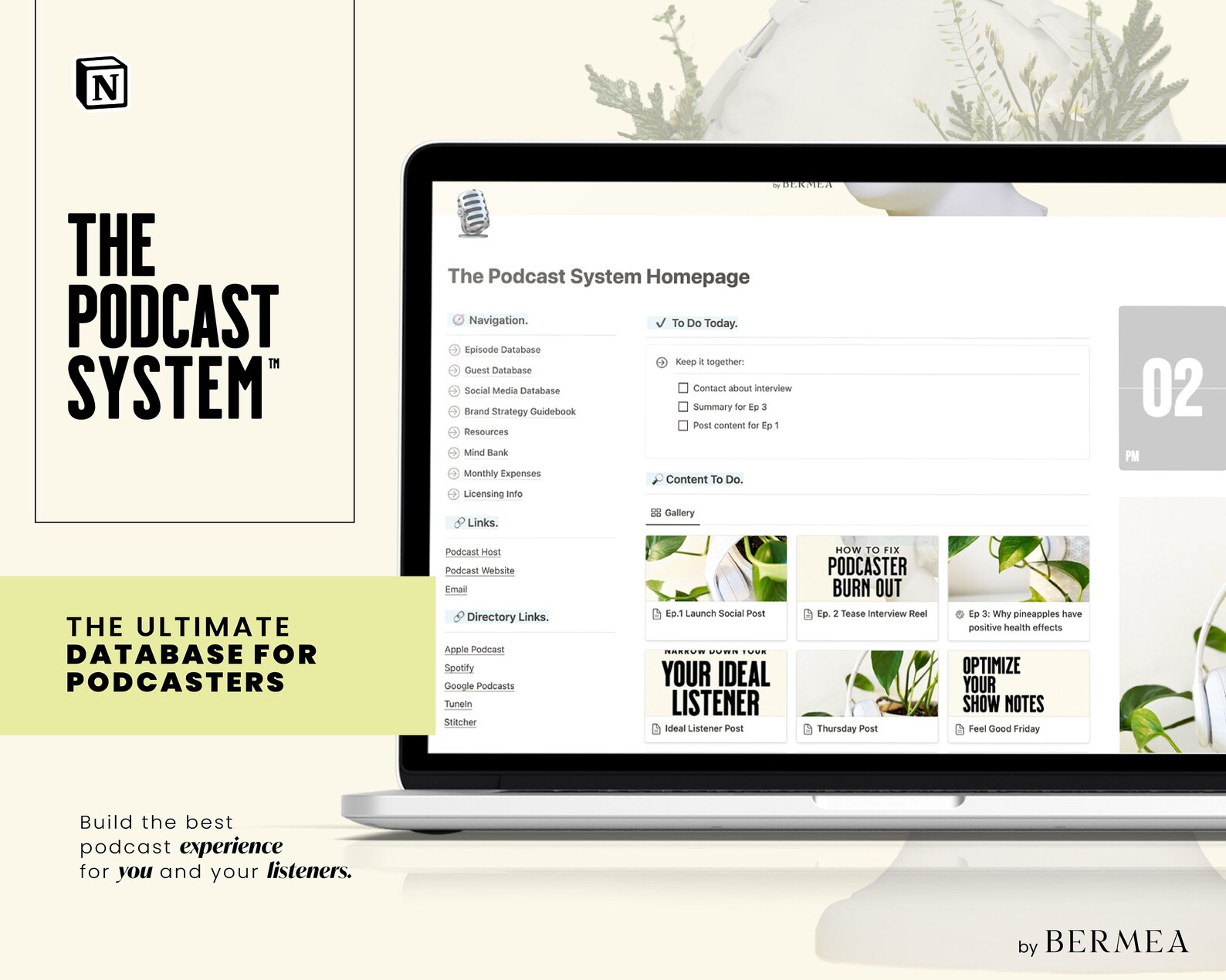 Notion Template Podcast Planner Podcast Planner Digital Podcast Content