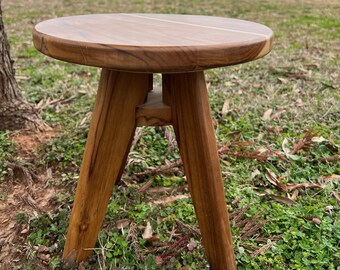 Natural Teak wood Shower Stool for shaving legs/ Bath seat /Spa Foot / Bench /plant stand 12x12in