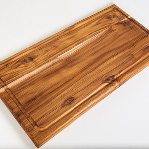 Teak Wood | Large Wooden Cutting Board. Perfect for cooking, chopping vegetables, meats, barbecue, and kitchen use. New home gift.