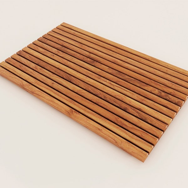 Large Teak Wood Shower/Bath Mat -  Pool/ Sauna/Boat mat - Non Slip