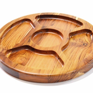 Round teak wood cheese/ charcuterie board /snack  plate perfect for Christmas / birthday / wedding gift !
