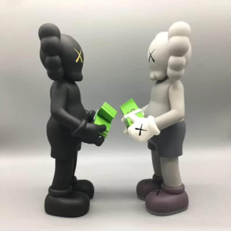 Kaws Figure Model Kaws Figure Holding Money Etsy