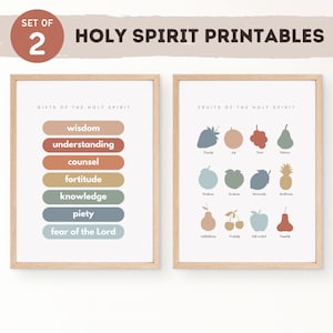 Holy Spirit Printable, Confirmation Gift, Catholic Homeschool Poster, Gifts of the Holy Spirit Print, Fruits of the Holy Spirit