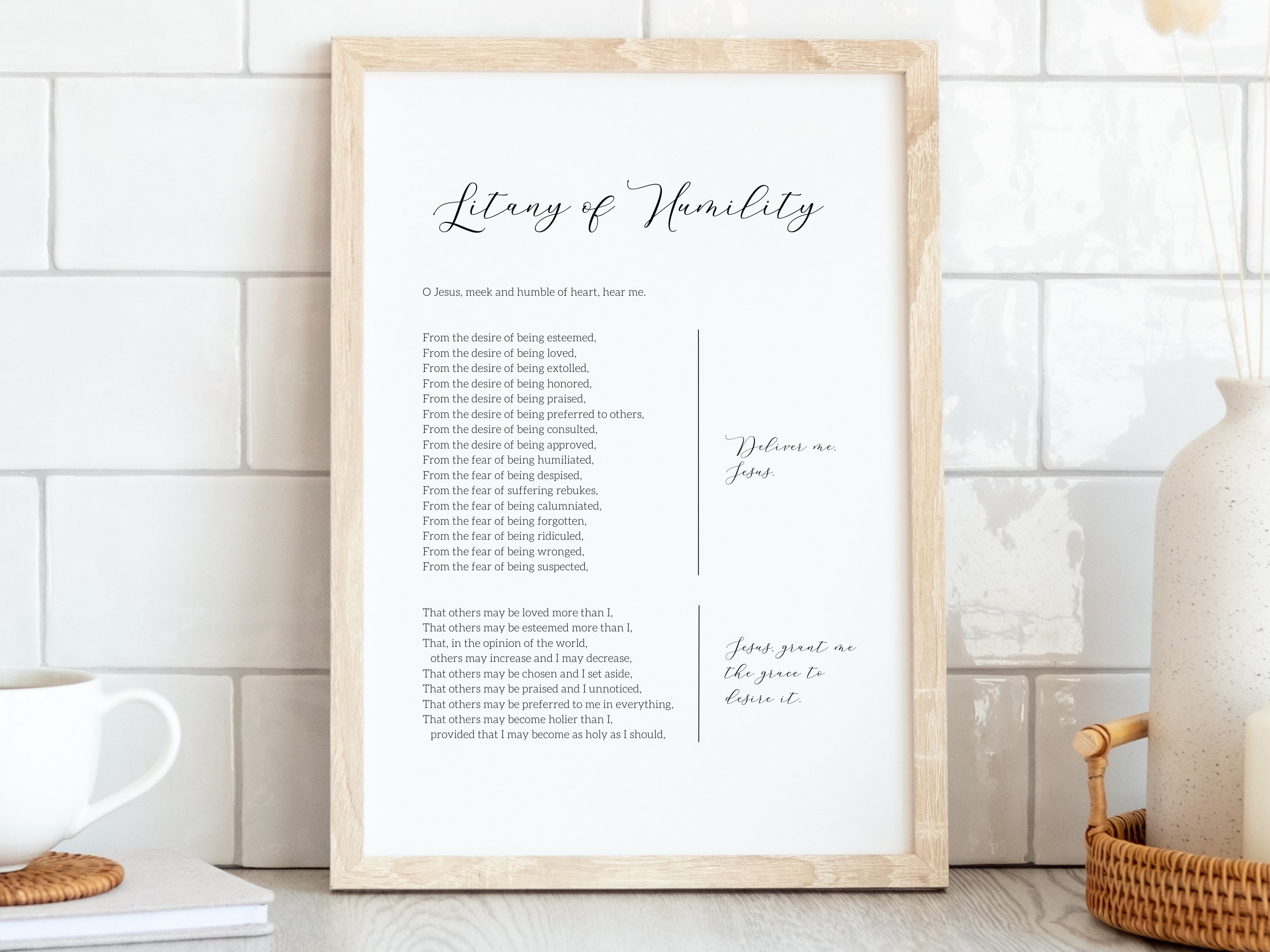 Litany Of Humility Printable Catholic Prayer Print Etsy