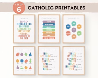 Catholic Homeschool Printable, Classroom Poster, Catholic Back to School, Gifts of the Holy Spirit, Catholic Montessori, Digital Download