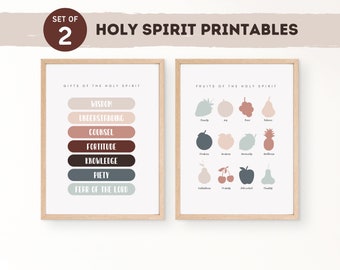 Holy Spirit Printable, Catholic Homeschool Print, Catholic Back to School, Gifts of the Holy Spirit, Fruits Holy Spirit, Catholic Decor
