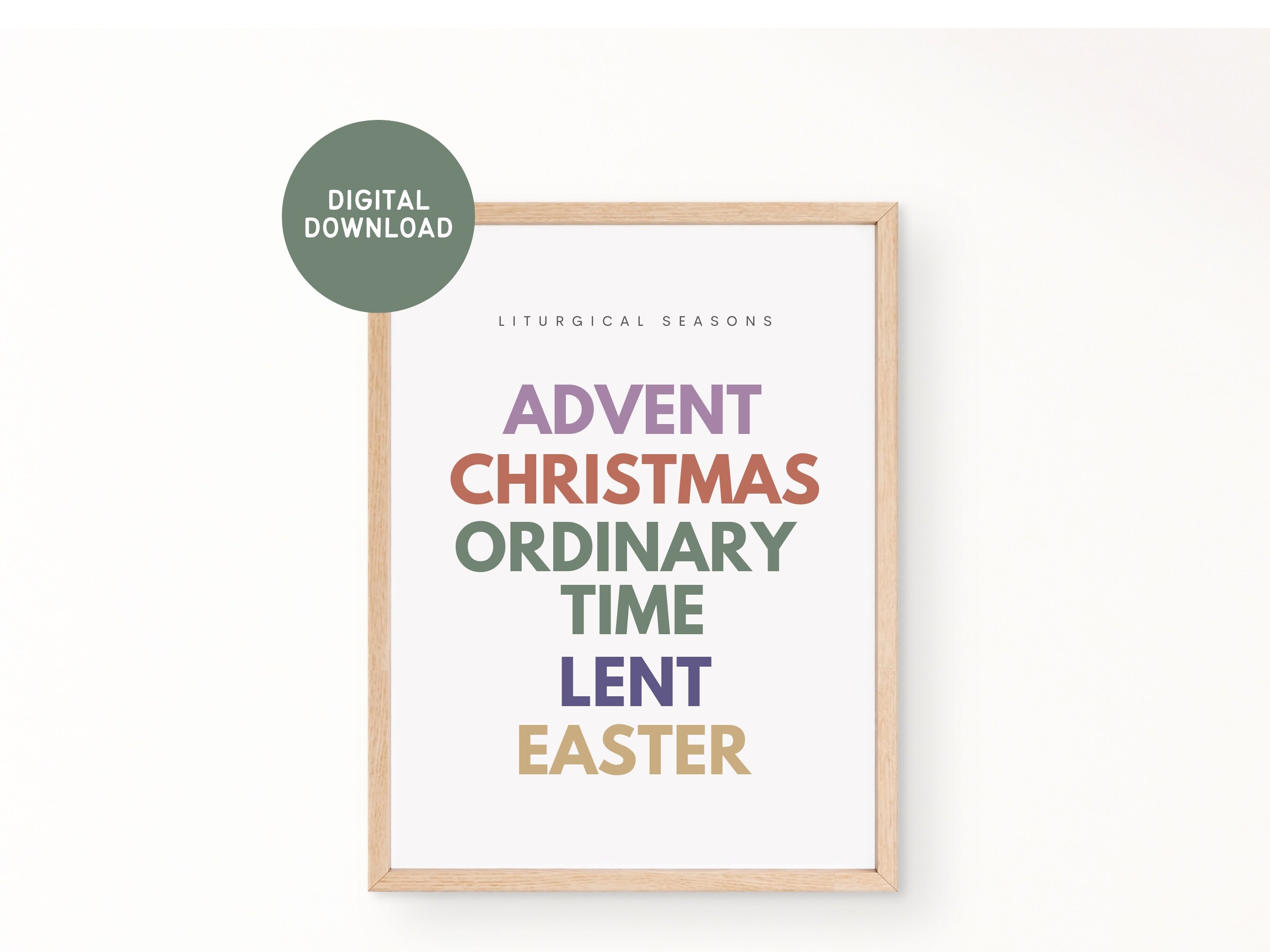 Liturgical Seasons Poster, Catholic Printable, Back to School, Catholic ...