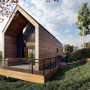 825 S.F. 1-Bed 1-Bath Small Cabin - AutoCAD Files