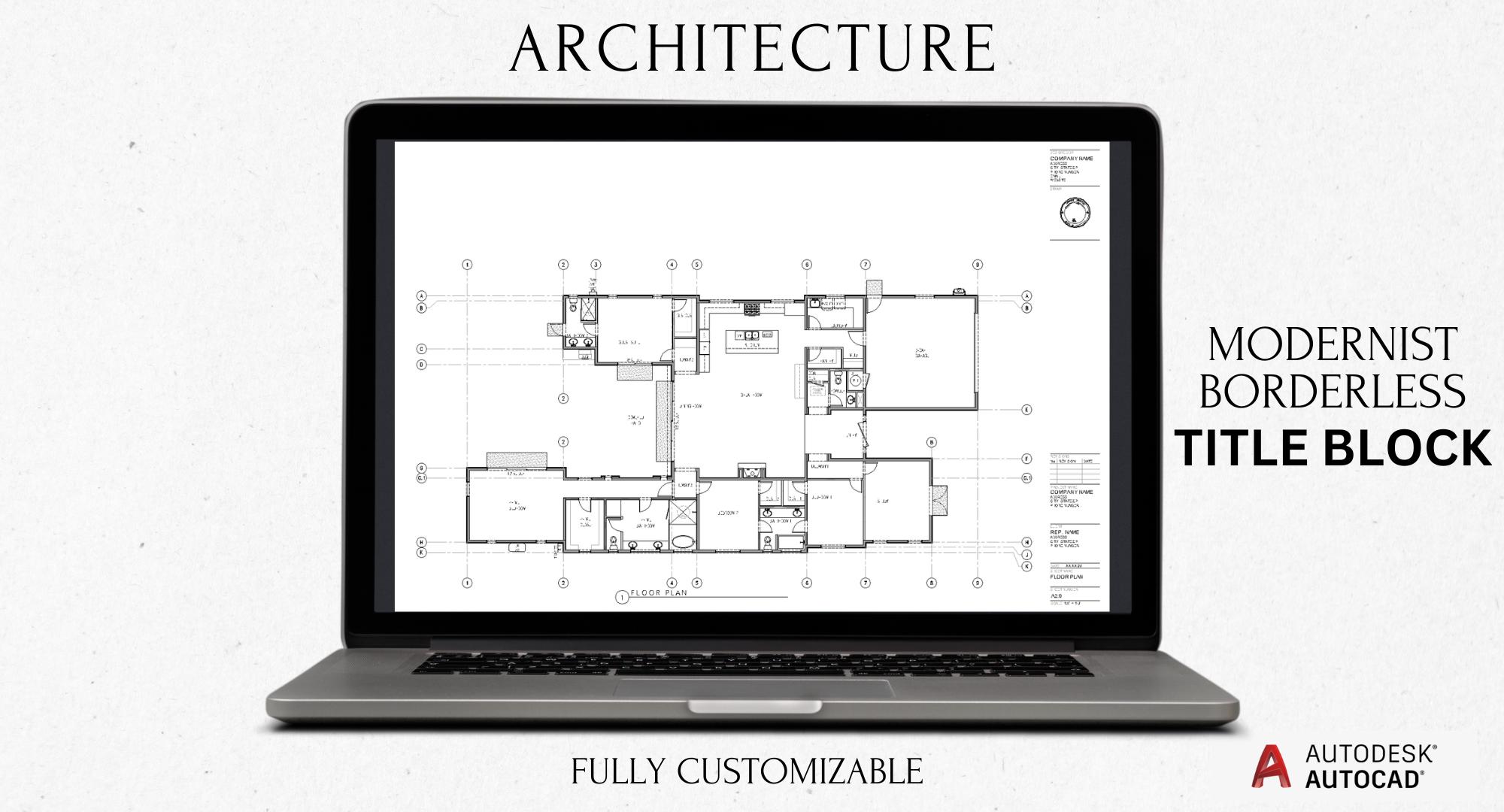 Minimalist Borderless Architect Title Block | Autocad Title Block ...