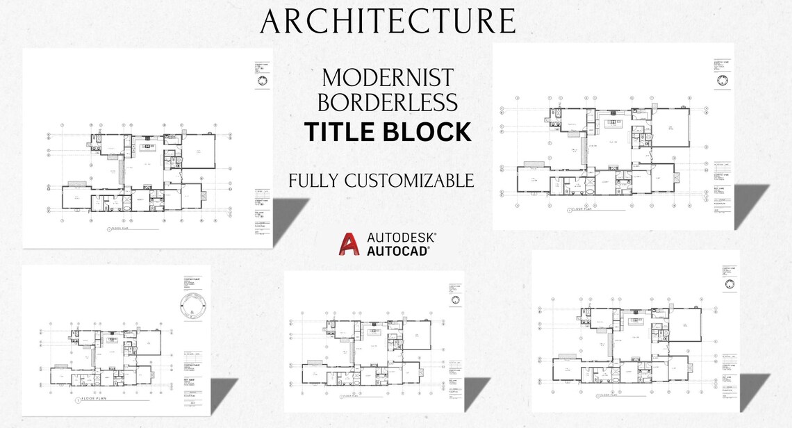 Minimalist Borderless Architect Title Block | Autocad Title Block ...