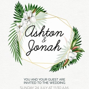 Tropical Wedding/Baby Shower/Bridal Shower Invitation