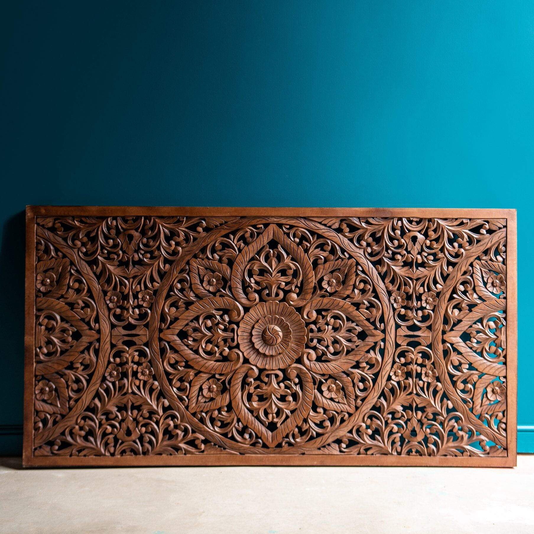 Carved Wooden Headboard Etsy