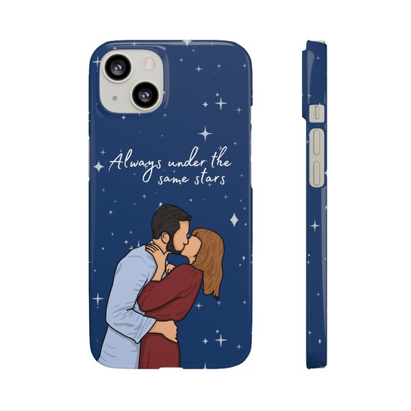 Custom Couple Phone Case with Personalized Portrait, Long Distance Relationship Gift for Boyfriend or Girlfriend, Anniversary, Matching Case