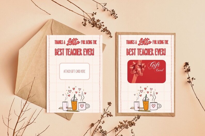 Teacher Appreciation Gift Card Holder printable Thank You Gift for ...
