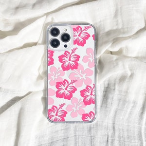 Coconut Girl Preppy Phone Case with Hibiscus Hawaiian Flowers for Trendy Tropical VSCO Girl Aesthetic with Surfer Aloha Vibes, Summer Cases image 3