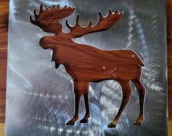 Moose stencil metal stencil , wood router, painting, wood burning, pattern making, wood working, tracing cnc cut steel moose