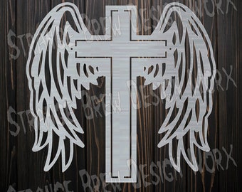 Cross with wings DXF file svg / png / pdf / eps / Ai file cnc plasma, vinyl cutter, cricut, cnc dxf cnc plasma cut glowforge cnc ready