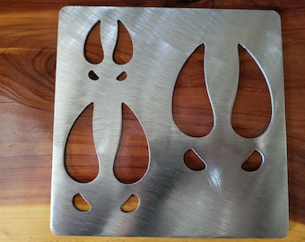 Small Bear Tracks Metal Stencil for Wood Router, Painting, Wood Burning,  Pattern Making 