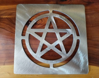 Pentacle stencil metal stencil, wood router, painting, wood burning, pattern making, wood working, tracing cnc cut steel