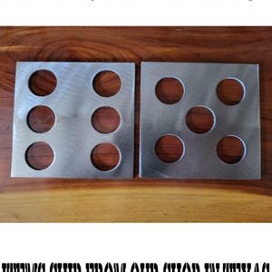 Dice metal stencil, Yard Yahtzee stencil, wood router, painting, wood burning, pattern making, wood working, tracing cnc cut steel