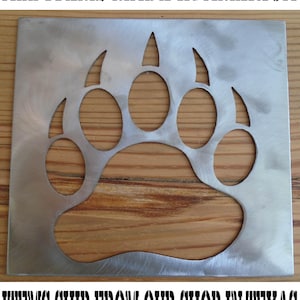 Bear paw stencil metal stencil, wood router, painting, wood burning, pattern making, wood working, tracing cnc cut steel