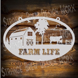 Oval Farm Sign DXF file svg / png / pdf / eps / Ai file cnc plasma, vinyl cutter, cricut, cnc dxf cnc plasma cut glowforge cnc ready