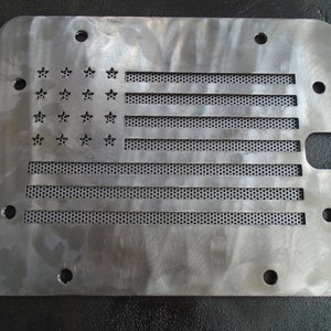 Se adapta a Jeep Wrangler JK JKU Spare Delete Plate Tramp Stamp dxf svg file cut file cnc plasma jeep parts JK ((Digital download)) flag style