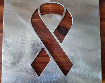 Awareness ribbon stencil metal stencil, wood router, painting, wood burning, pattern making, wood working, tracing cnc cut steel