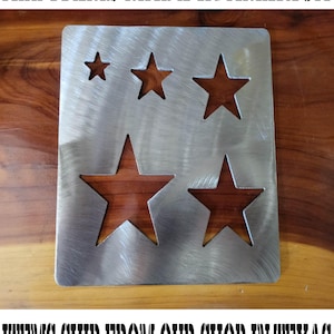 Star stencil metal stencil, wood router, painting, wood burning, pattern making, wood working, tracing cnc cut steel