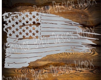 Tattered Americn Flag DXF file svg / png / pdf / eps / Ai file cnc plasma, vinyl cutter, cricut, cameo cnc dxf cnc plasma cut files zip file