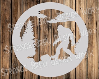 Bigfoot in the woods DXF file svg / png / pdf / eps / Ai file cnc plasma, vinyl cutter, cricut, cameo cnc dxf cnc plasma cut files zip file