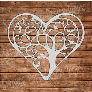 Árvore da vida sinal de coração arquivo DXF svg / png / pdf / eps / arquivo Ai plasma cnc, cortador de vinil cricut cameo cnc dxf cnc arquivos de corte de plasma arquivo zip