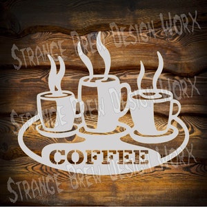 Coffee sign wall art DXF file svg / png / pdf / eps / Ai file cnc plasma, vinyl cutter, cricut, cnc dxf cnc plasma cut glowforge cnc ready