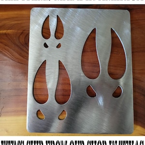 Deer hoof stencil metal stencil, wood router, painting, wood burning, pattern making, wood working, tracing cnc cut steel deer hooves