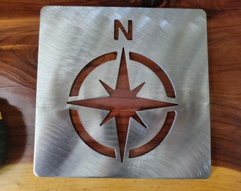 Compass stencil metal stencil, wood router, painting, wood burning, pattern making, wood working, tracing cnc cut steel
