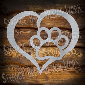 Herz Hund Pfote DXF-Datei / png / pdf / eps / Ai-Datei cnc email, Schneideplotter, Cricut, Cameo cnc dxf cnc laser