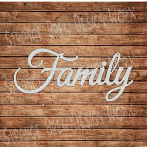 Familie Schriftzug DXF-Datei svg / png / pdf / eps / Ai-Datei Cnc-Plasma, Schneideplotter, Cricut, Cameo Cnc Dxf Cnc-Plasma-Schnittdateien Zip-Datei