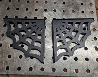 Spider web shelf brackets dxf svg cut file 8x8 shelf brackets gothic decor DIY weldable welding dxf svg for cnc plasma ((Digital download))